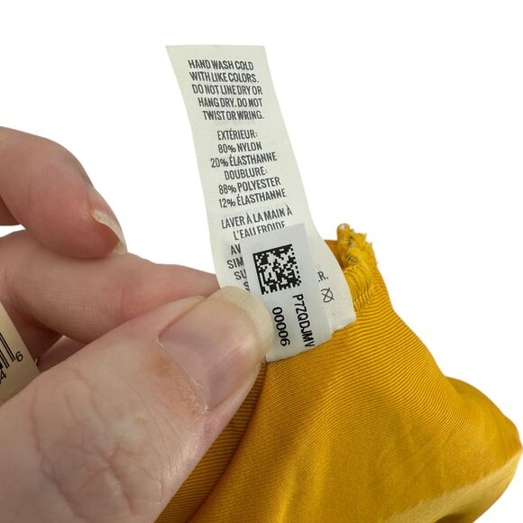 Aerie Bikini Top SMALL Scoop Retro Tropical Botanical Floral Green Pink Padded - Picture 12 of 12